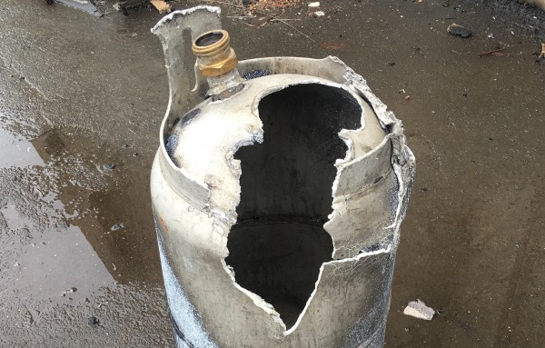 An image of a blown-up propane tank