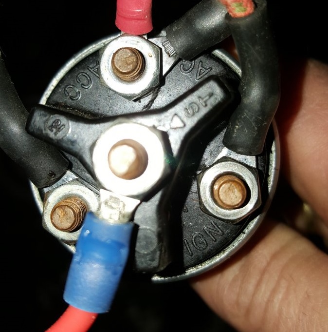 Wires connections of a Toyota forklift ignition switch assembly