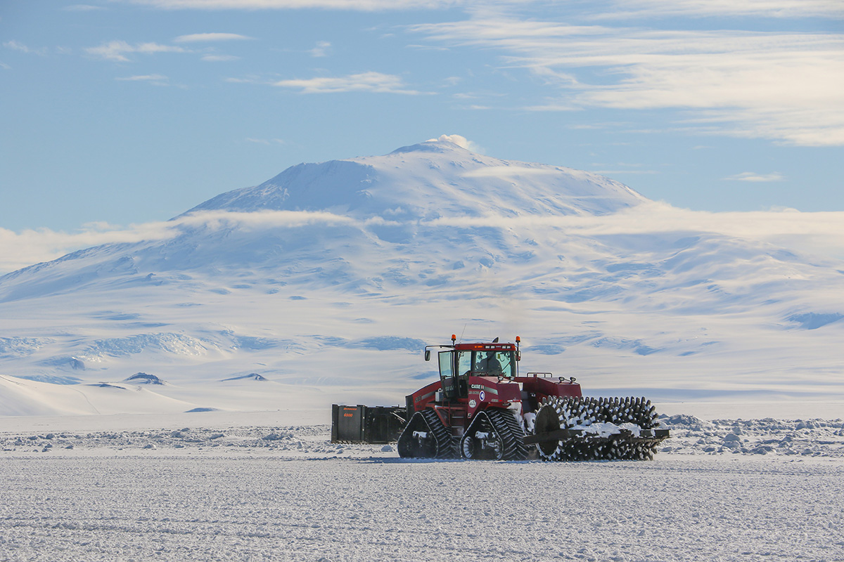South Pole Traverse in a Steiger Tractor